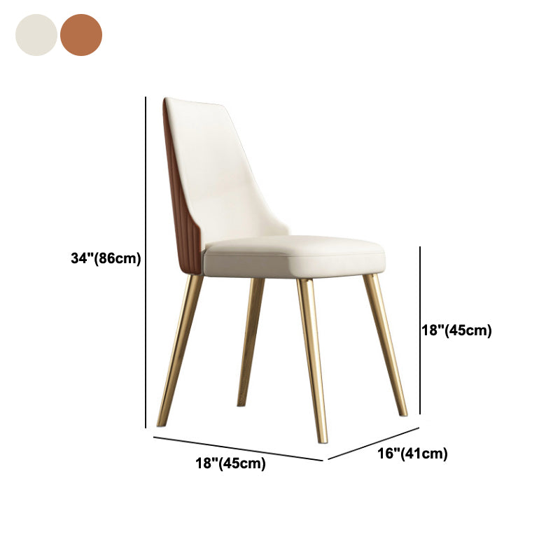 Nordic Glam Style Chairs Armless Chair for Kitchen with Metal Legs