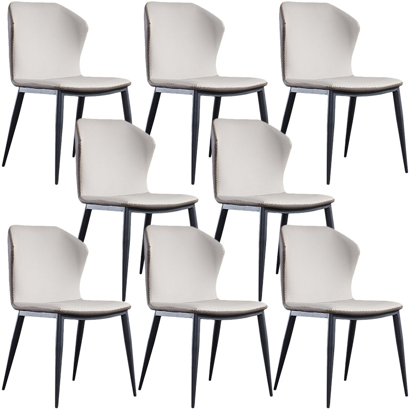 Contemporary Steel Dining Chair Wingback Side Furniture in Matte Finish for Home