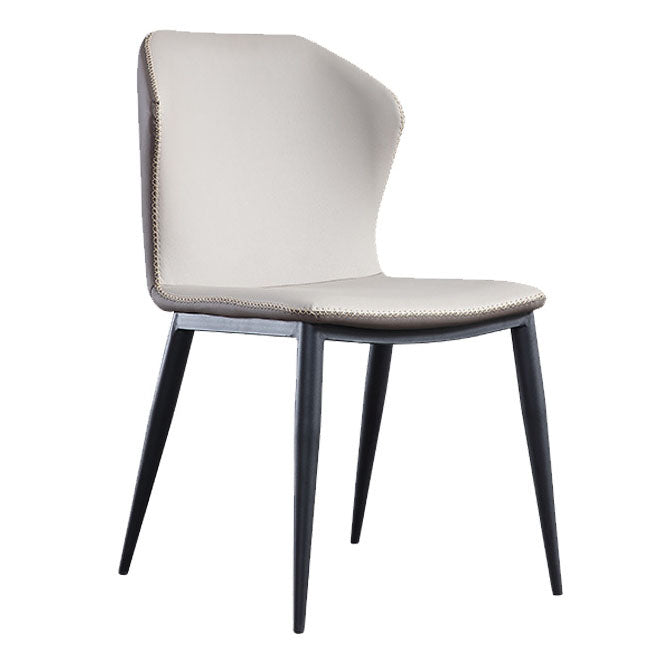 Contemporary Steel Dining Chair Wingback Side Furniture in Matte Finish for Home