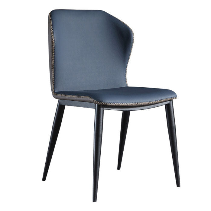 Contemporary Steel Dining Chair Wingback Side Furniture in Matte Finish for Home