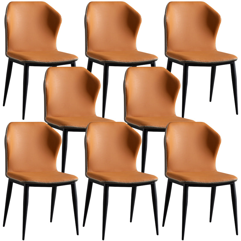 Contemporary Steel Dining Chair Wingback Side Furniture in Matte Finish for Home