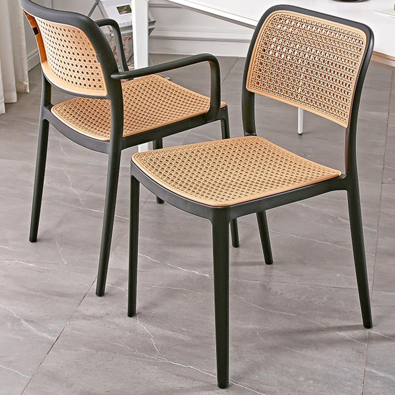 Modern Plastic Side Chair Open Back Dining Chair with 4 Legs