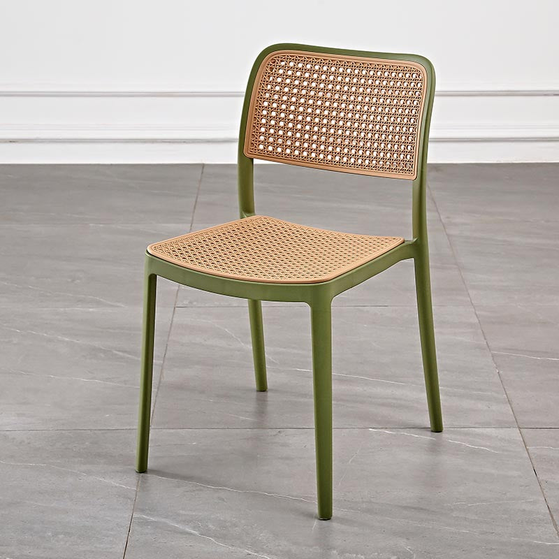 Modern Plastic Side Chair Open Back Dining Chair with 4 Legs