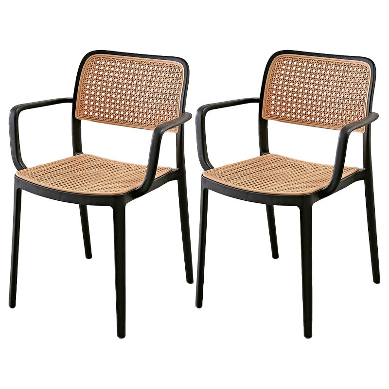 Modern Plastic Side Chair Open Back Dining Chair with 4 Legs