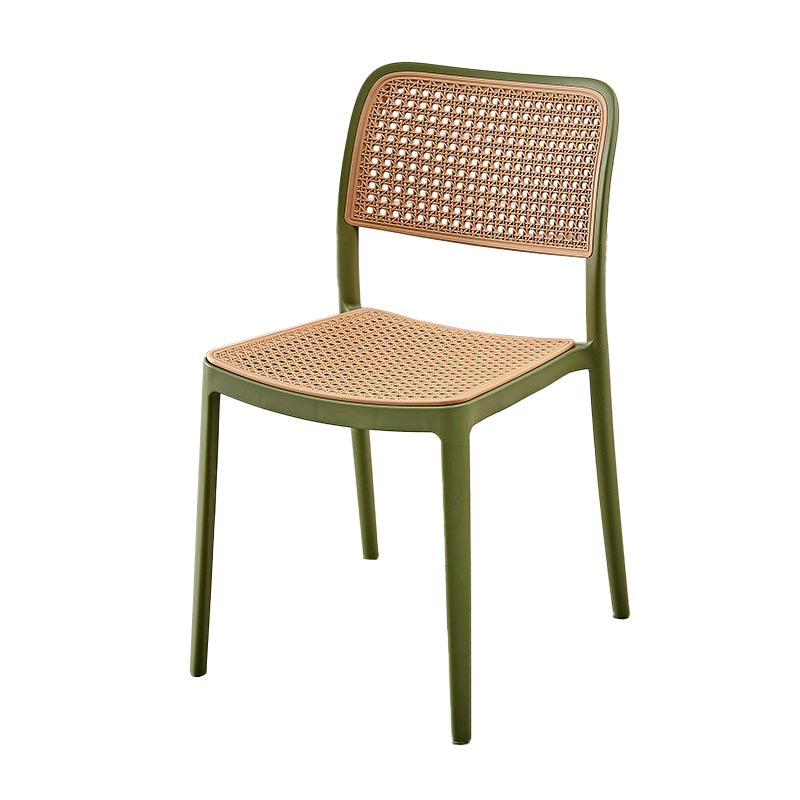 Modern Plastic Side Chair Open Back Dining Chair with 4 Legs