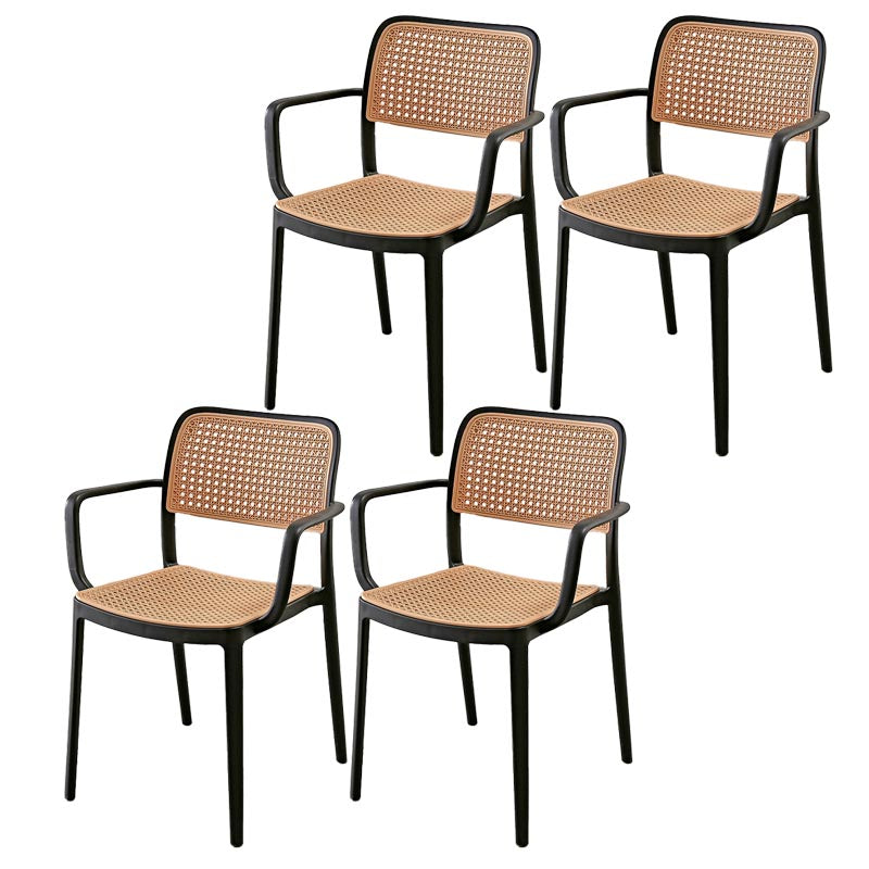 Modern Plastic Side Chair Open Back Dining Chair with 4 Legs