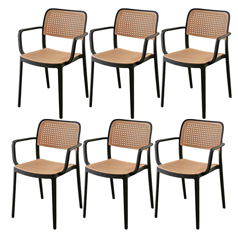 Modern Plastic Side Chair Open Back Dining Chair with 4 Legs