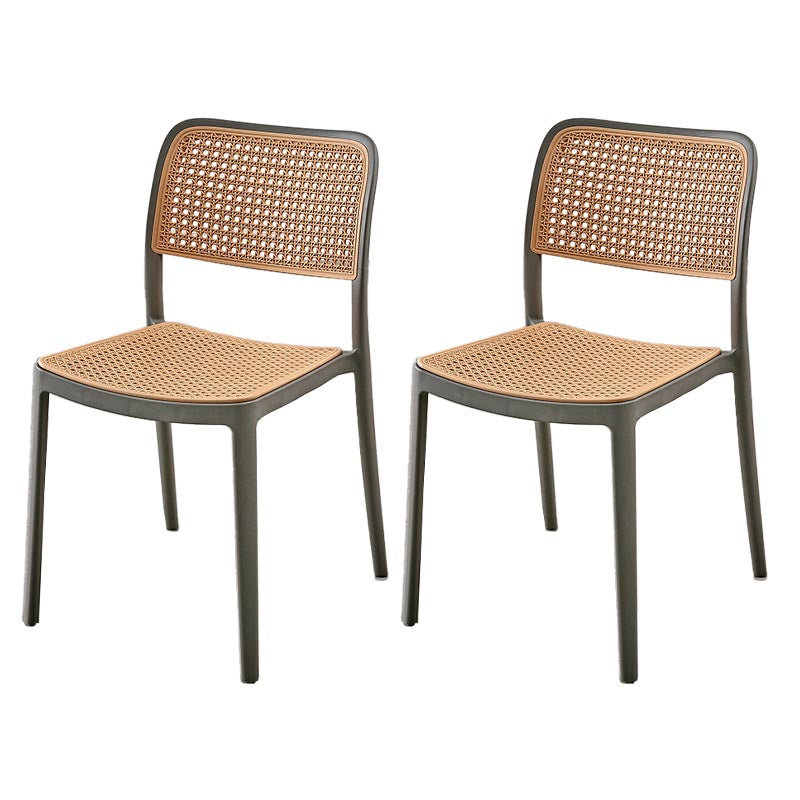 Modern Plastic Side Chair Open Back Dining Chair with 4 Legs