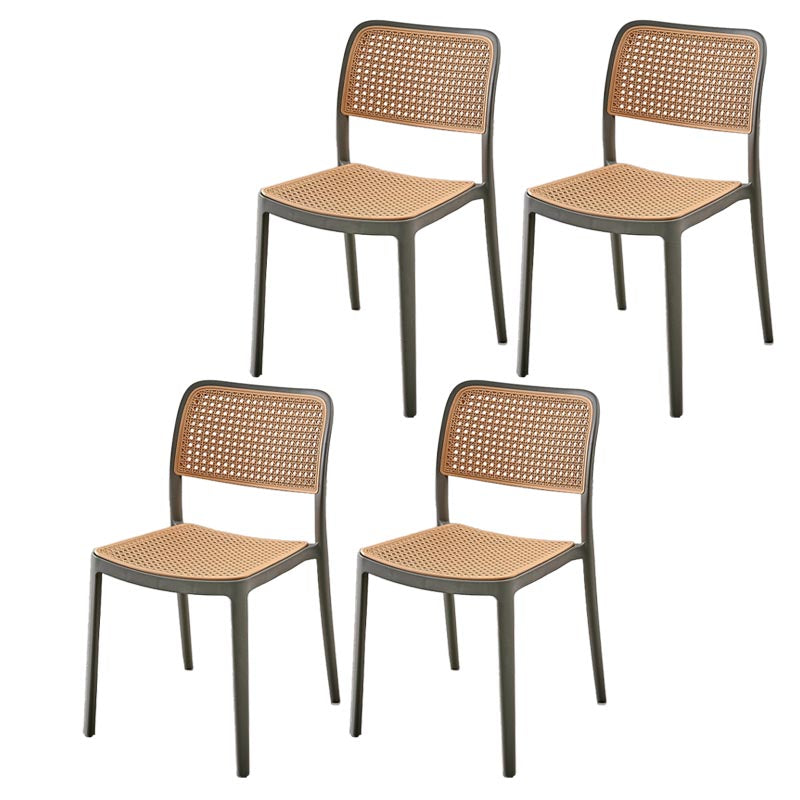 Modern Plastic Side Chair Open Back Dining Chair with 4 Legs