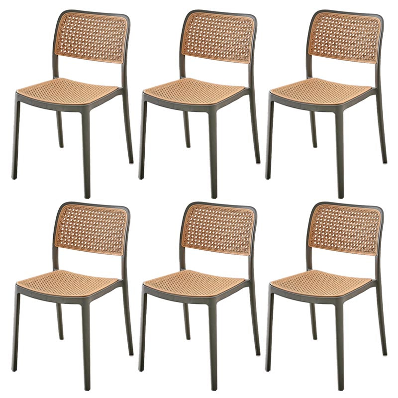 Modern Plastic Side Chair Open Back Dining Chair with 4 Legs