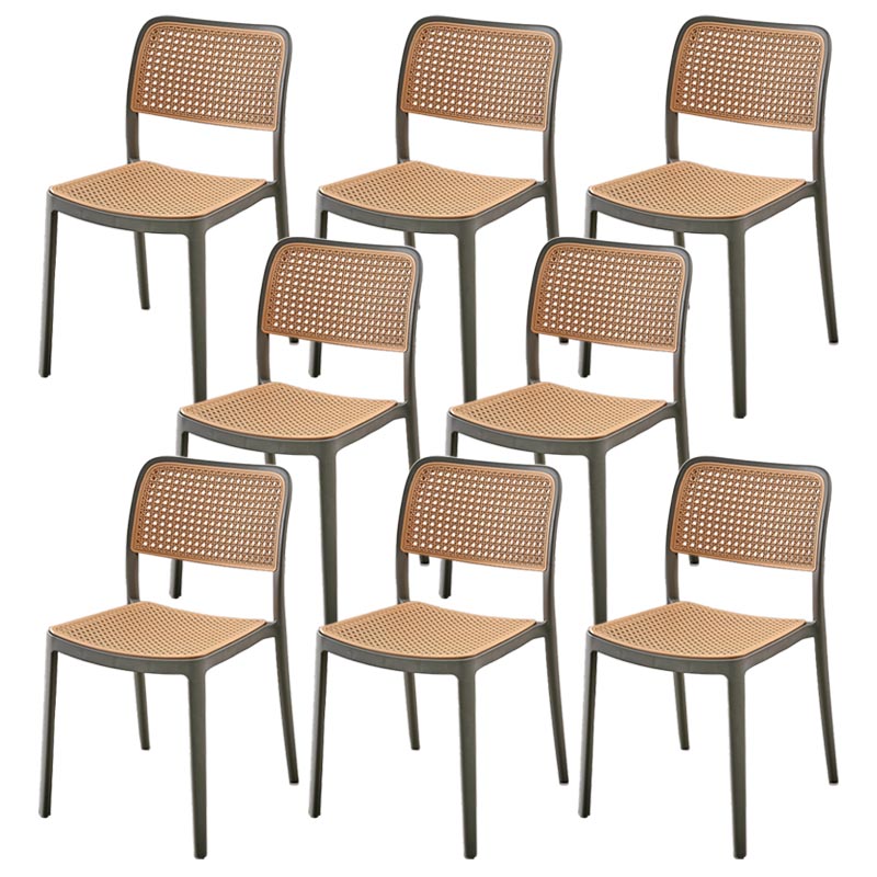 Modern Plastic Side Chair Open Back Dining Chair with 4 Legs