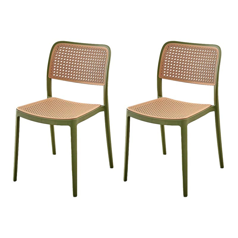 Modern Plastic Side Chair Open Back Dining Chair with 4 Legs