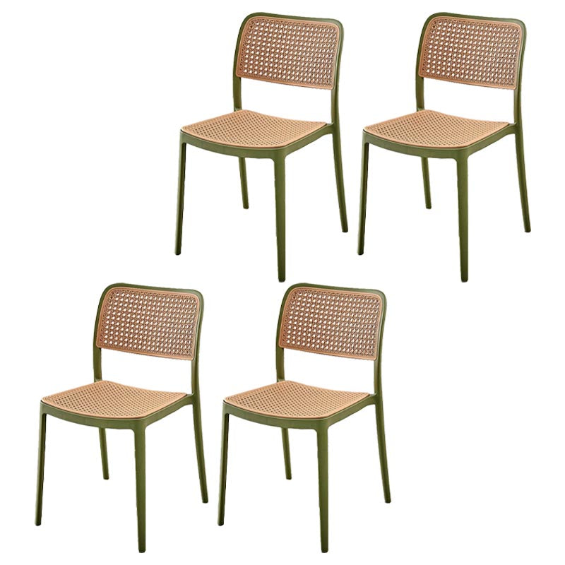 Modern Plastic Side Chair Open Back Dining Chair with 4 Legs