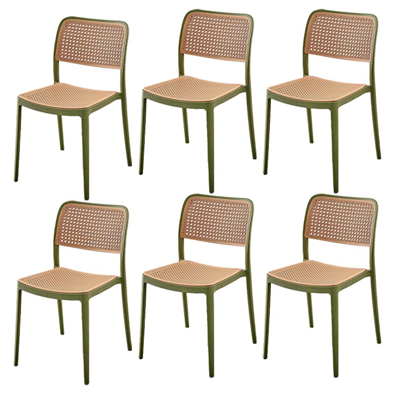 Modern Plastic Side Chair Open Back Dining Chair with 4 Legs