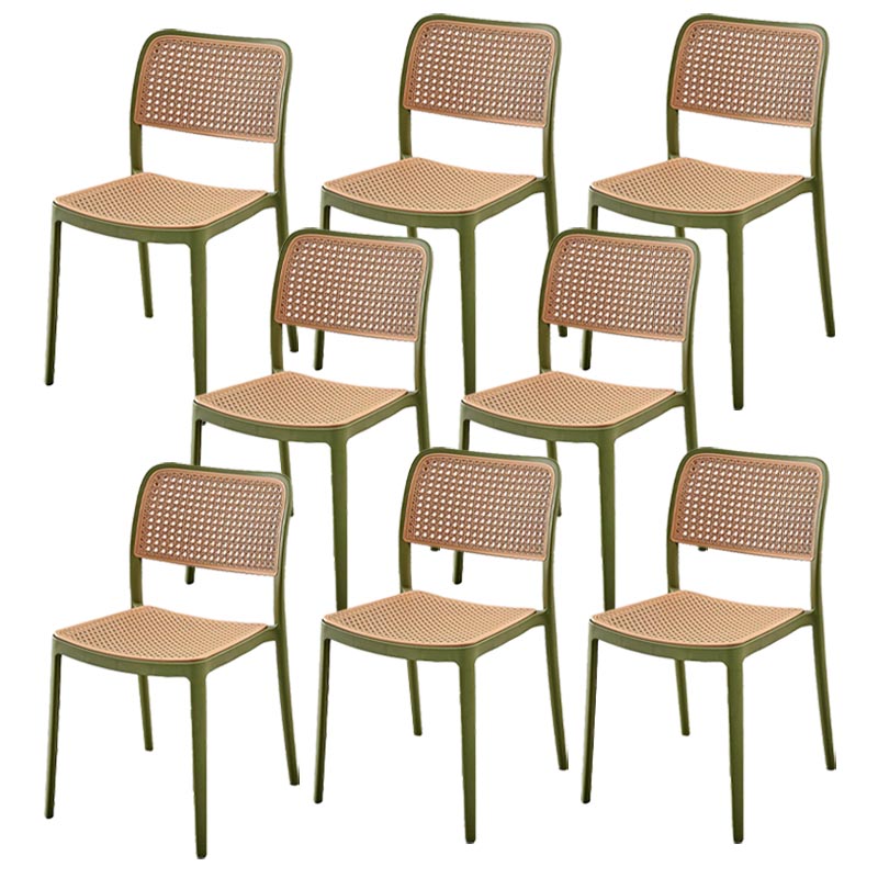 Modern Plastic Side Chair Open Back Dining Chair with 4 Legs