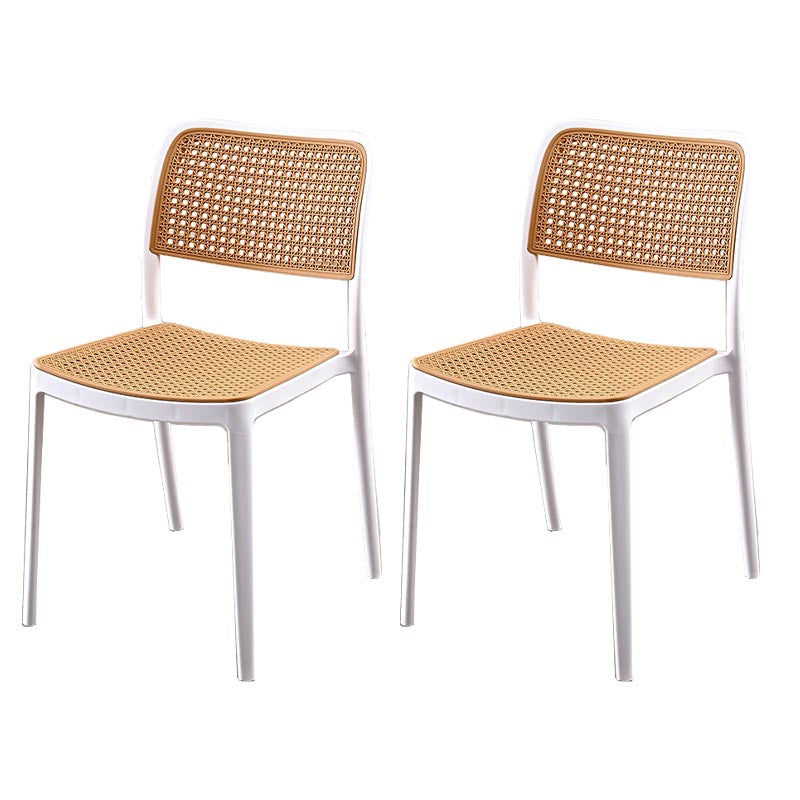 Modern Plastic Side Chair Open Back Dining Chair with 4 Legs