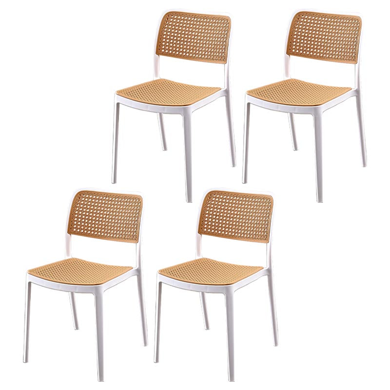 Modern Plastic Side Chair Open Back Dining Chair with 4 Legs