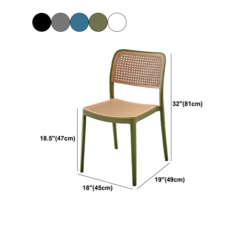 Modern Plastic Side Chair Open Back Dining Chair with 4 Legs