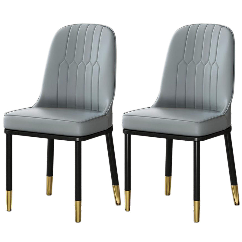 Glam Aimless Dining Chairs Parsons Furniture with Steel Legs in Matte Finish