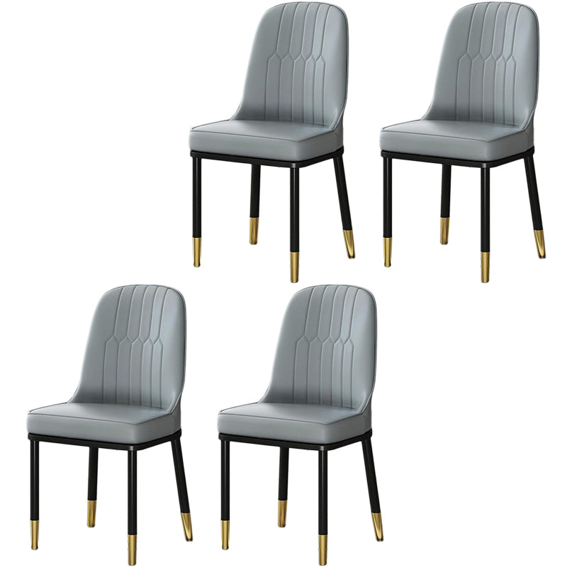 Glam Aimless Dining Chairs Parsons Furniture with Steel Legs in Matte Finish