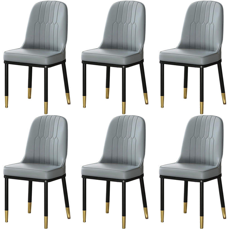 Glam Aimless Dining Chairs Parsons Furniture with Steel Legs in Matte Finish