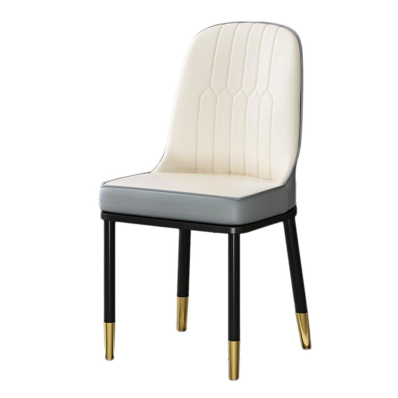 Glam Aimless Dining Chairs Parsons Furniture with Steel Legs in Matte Finish