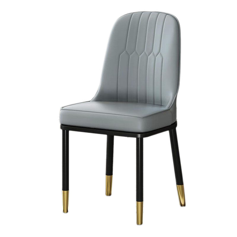 Glam Aimless Dining Chairs Parsons Furniture with Steel Legs in Matte Finish