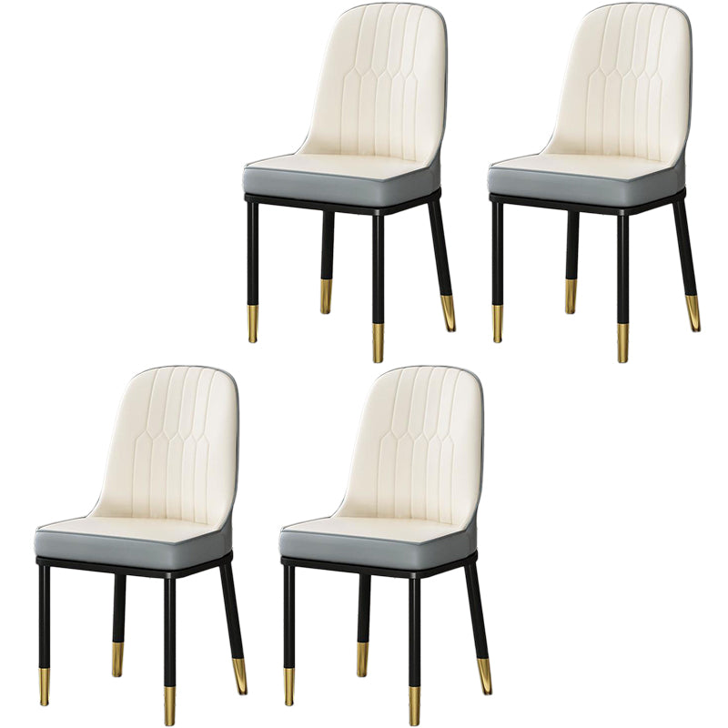 Glam Aimless Dining Chairs Parsons Furniture with Steel Legs in Matte Finish