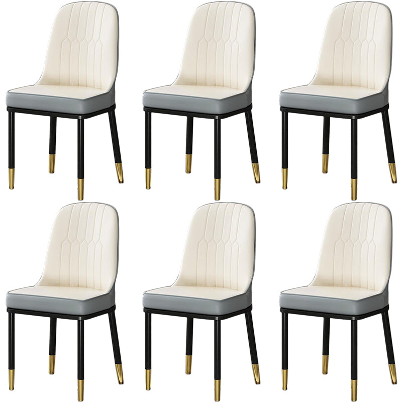 Glam Aimless Dining Chairs Parsons Furniture with Steel Legs in Matte Finish