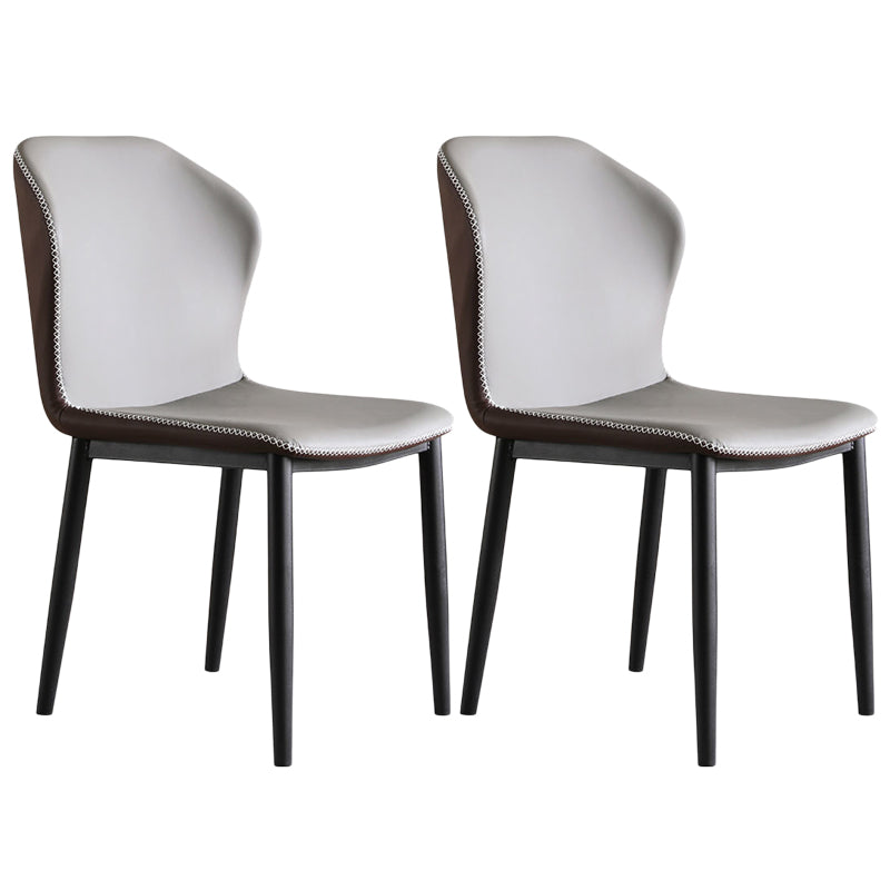 Contemporary Steel Dining Chair Wingback Side Furniture in Matte Finish for Indoor