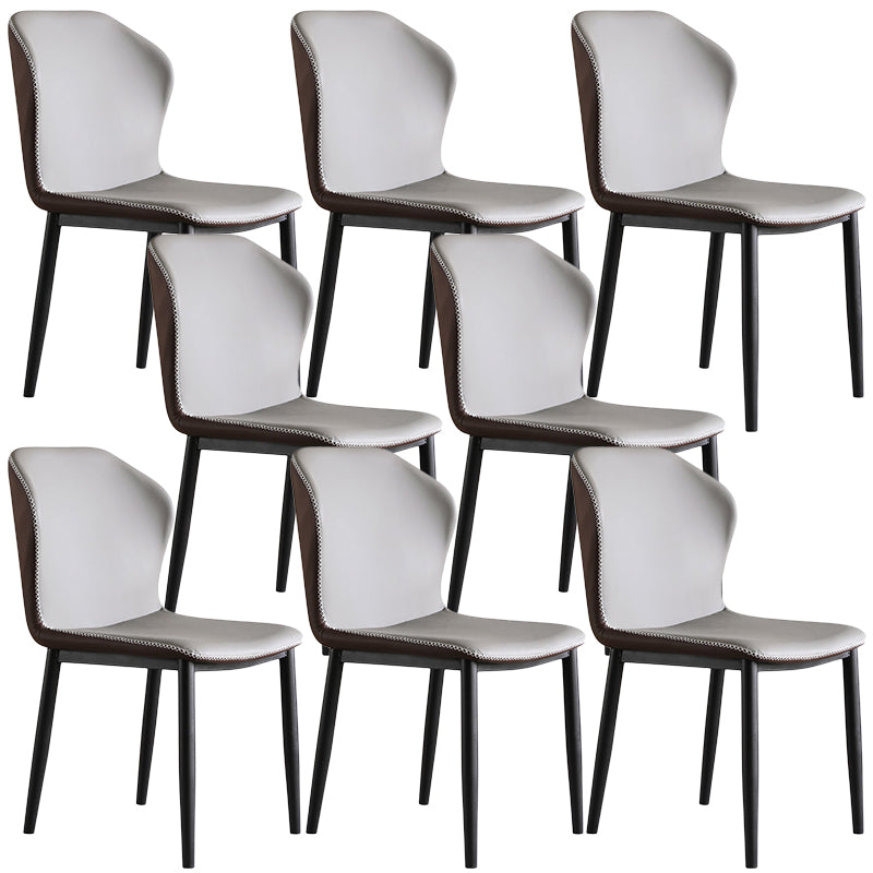 Contemporary Steel Dining Chair Wingback Side Furniture in Matte Finish for Indoor