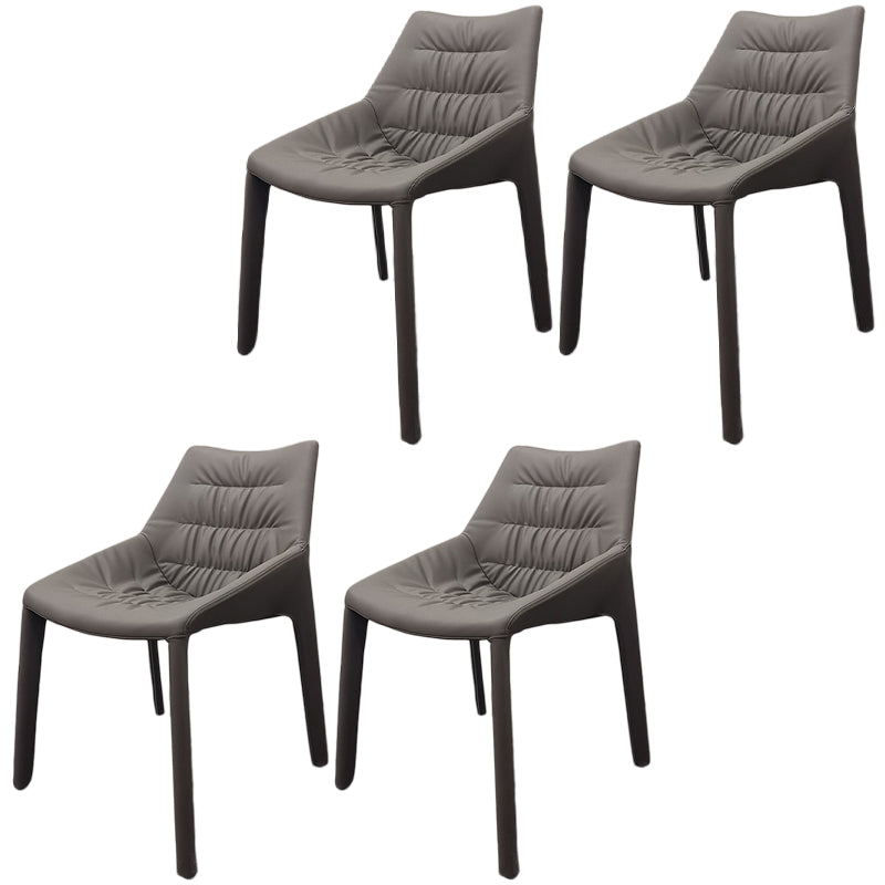 Contemporary Steel Dining Chair Parsons Furniture in Matte Finish for Home