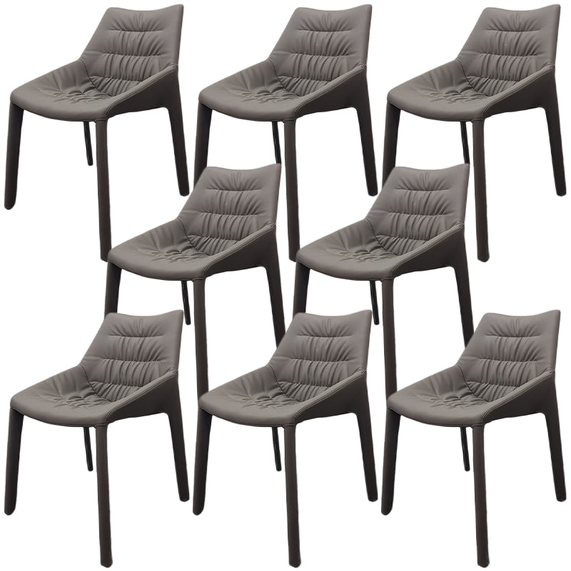 Contemporary Steel Dining Chair Parsons Furniture in Matte Finish for Home