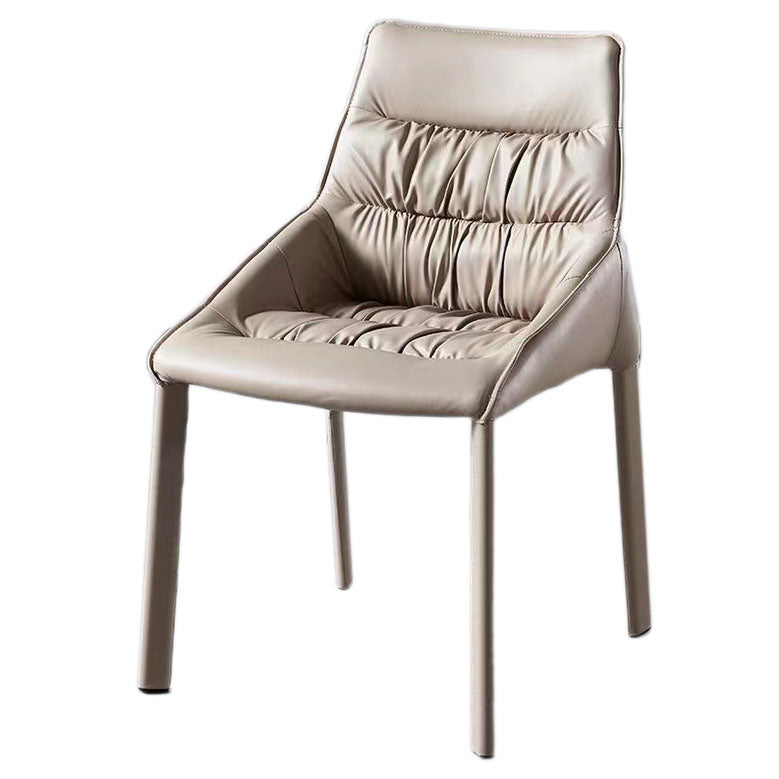 Contemporary Steel Dining Chair Parsons Furniture in Matte Finish for Home