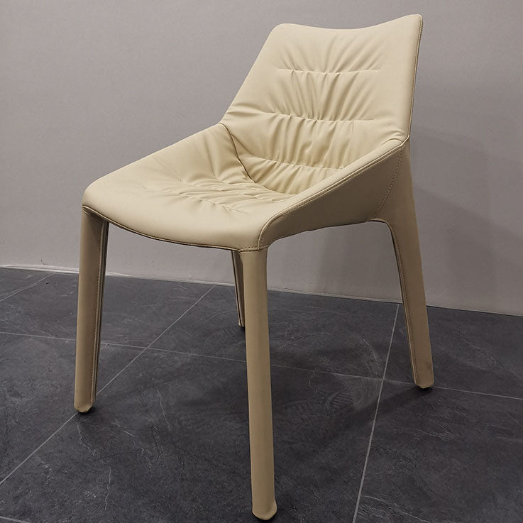 Contemporary Steel Dining Chair Parsons Furniture in Matte Finish for Home