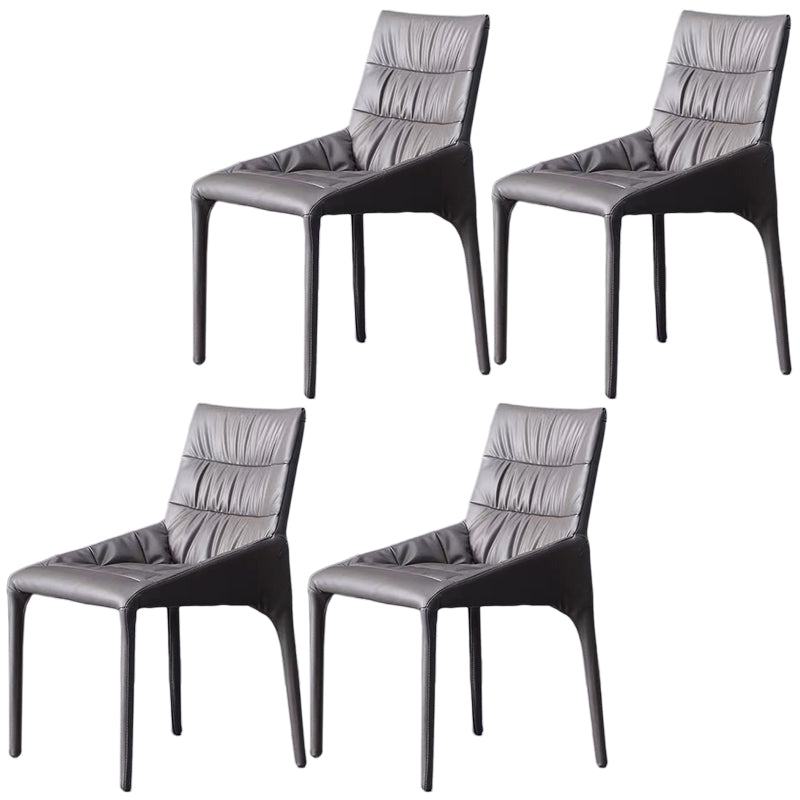 Contemporary Steel Dining Chair Parsons Furniture in Matte Finish for Home