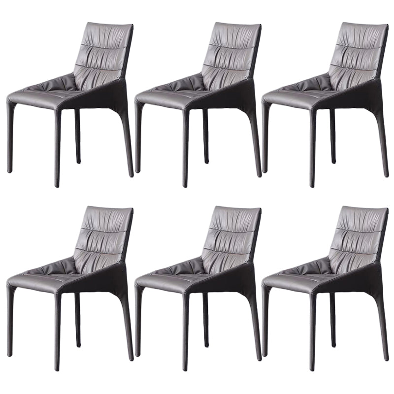 Contemporary Steel Dining Chair Parsons Furniture in Matte Finish for Home