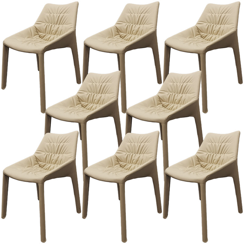 Contemporary Steel Dining Chair Parsons Furniture in Matte Finish for Home