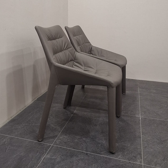 Contemporary Steel Dining Chair Parsons Furniture in Matte Finish for Home