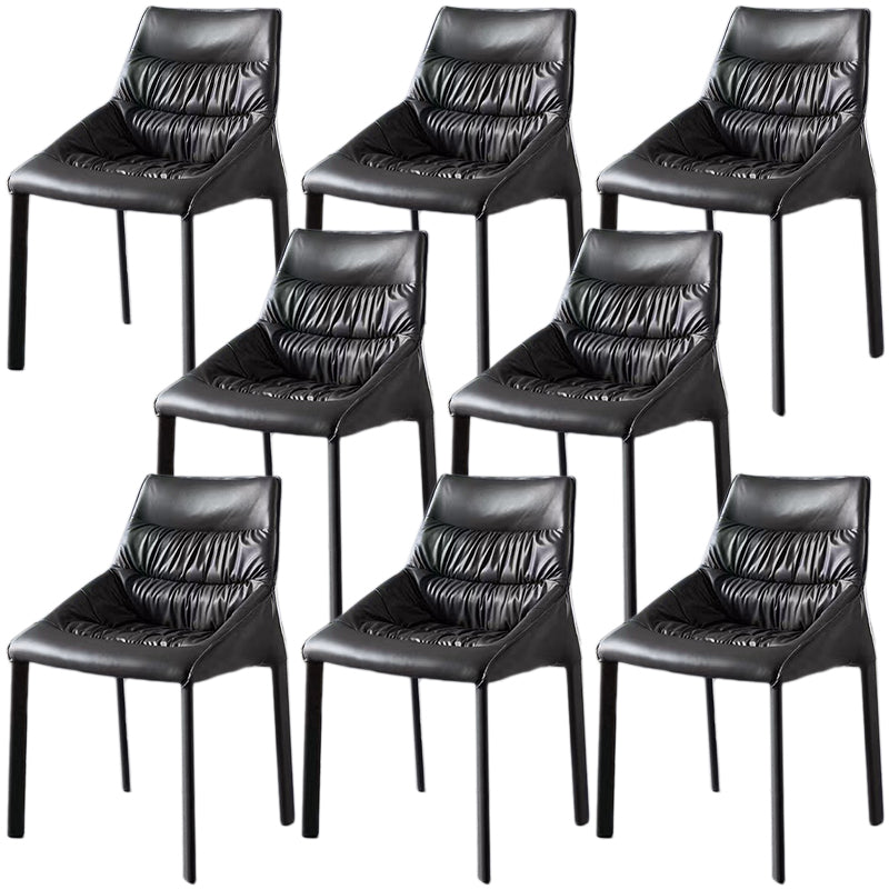 Contemporary Steel Dining Chair Parsons Furniture in Matte Finish for Home