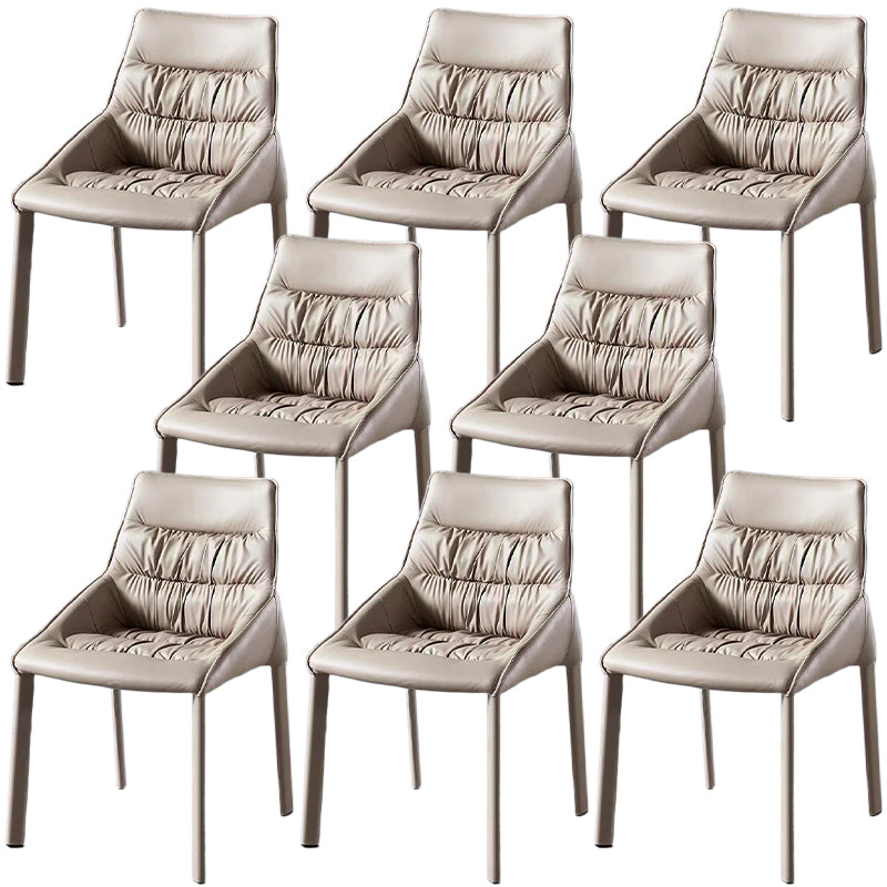 Contemporary Steel Dining Chair Parsons Furniture in Matte Finish for Home