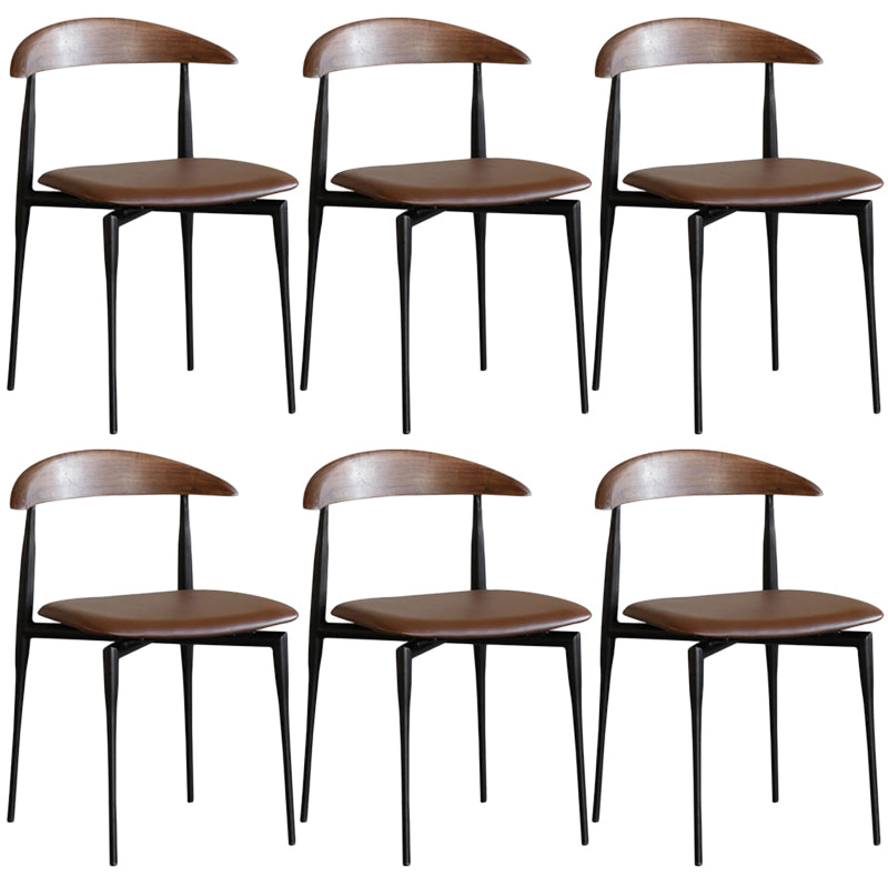 Armless Dining Chairs Contemporary Open Back Dining Side Furniture in Matte Finish