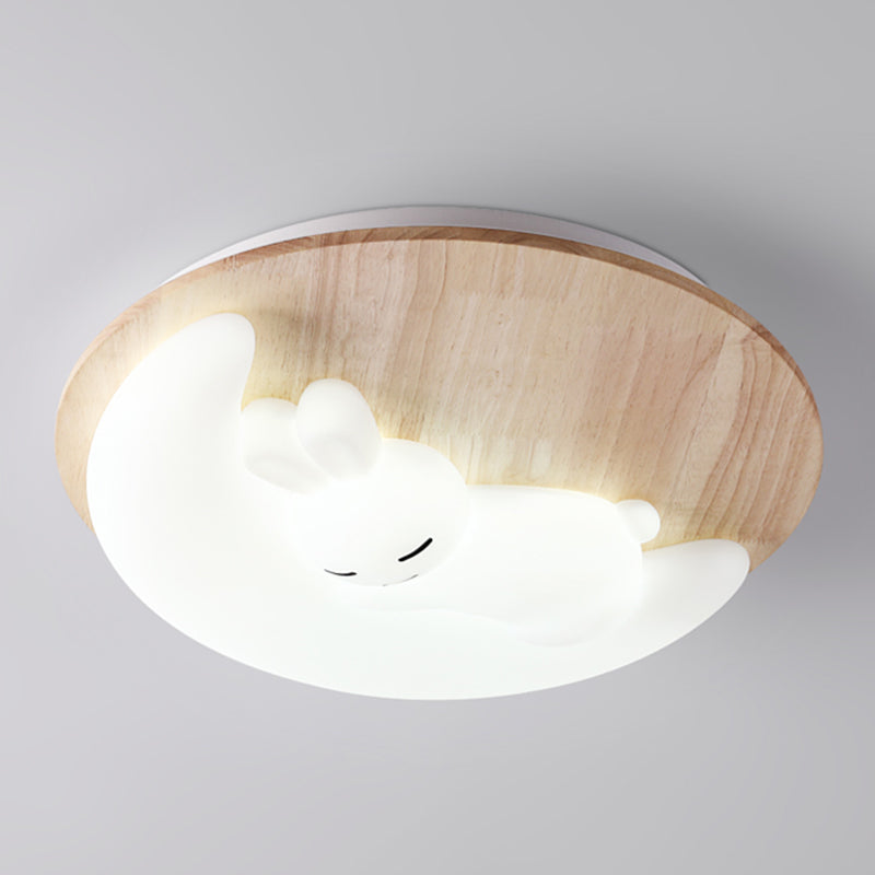 Close to Ceiling Lighting Simple Style LED Wooden Close to Ceiling Lamp