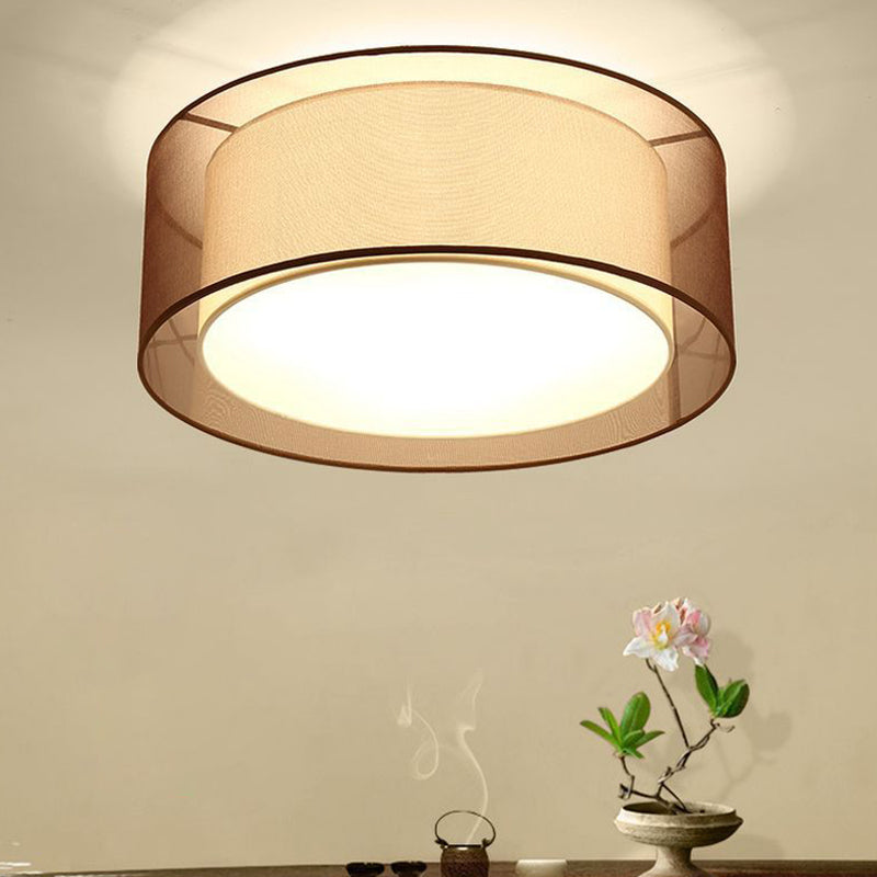 Multi Lights Ceiling Light Simple Flush Mount Ceiling Lamp with Fabric Shade for Bedroom