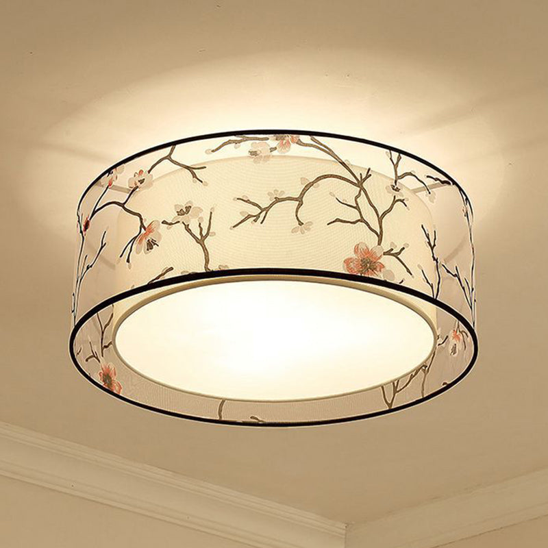 Multi Lights Ceiling Light Simple Flush Mount Ceiling Lamp with Fabric Shade for Bedroom