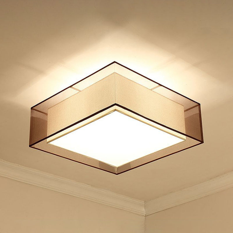 Multi Lights Ceiling Light Simple Flush Mount Ceiling Lamp with Fabric Shade for Bedroom