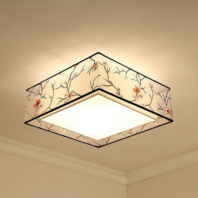 Multi Lights Ceiling Light Simple Flush Mount Ceiling Lamp with Fabric Shade for Bedroom