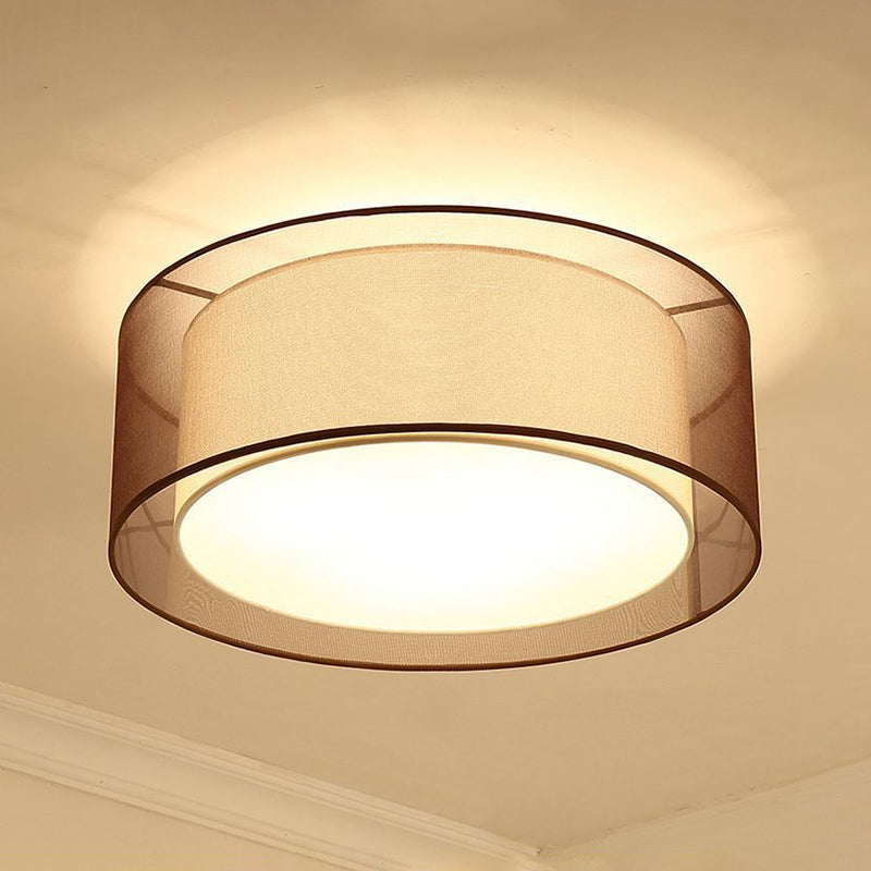 Multi Lights Ceiling Light Simple Flush Mount Ceiling Lamp with Fabric Shade for Bedroom