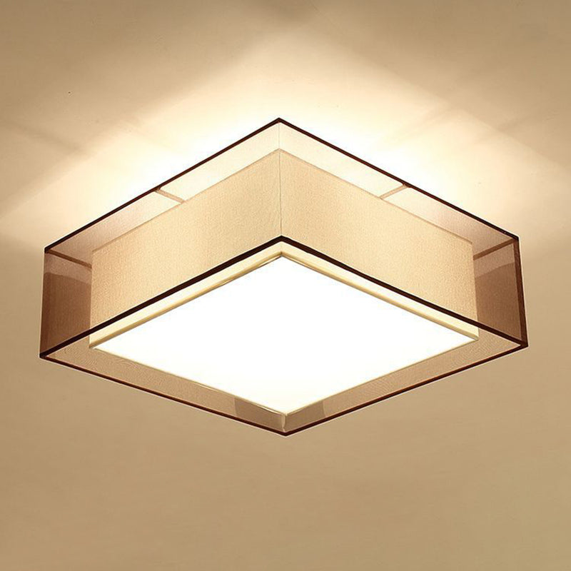 Multi Lights Ceiling Light Simple Flush Mount Ceiling Lamp with Fabric Shade for Bedroom