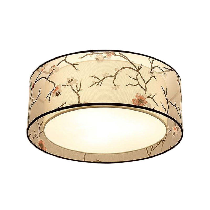 Multi Lights Ceiling Light Simple Flush Mount Ceiling Lamp with Fabric Shade for Bedroom